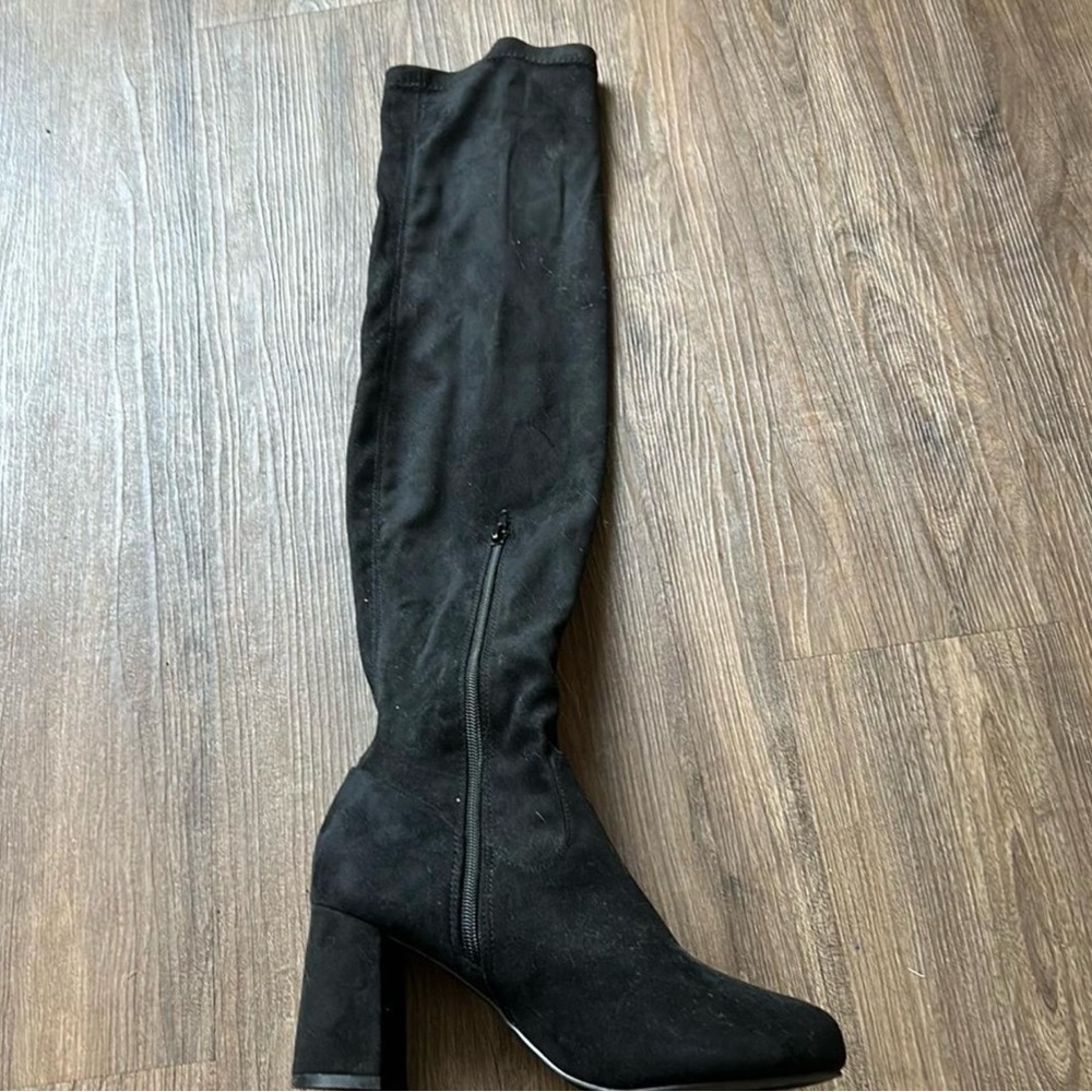 Black Lulus Over The Knee Boots
